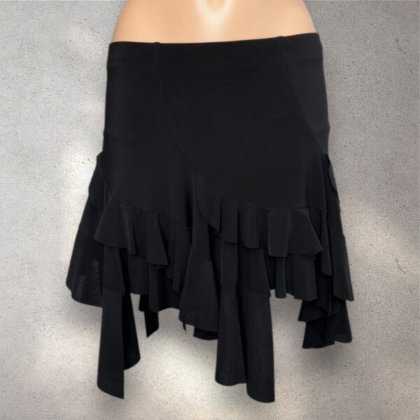 Latin Dance Skirt with Cascading Ruffles 09