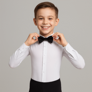 Classic White Bodysuit for Young Dancers