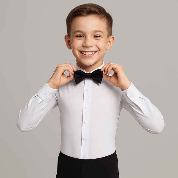 Classic White Bodysuit for Young Dancers