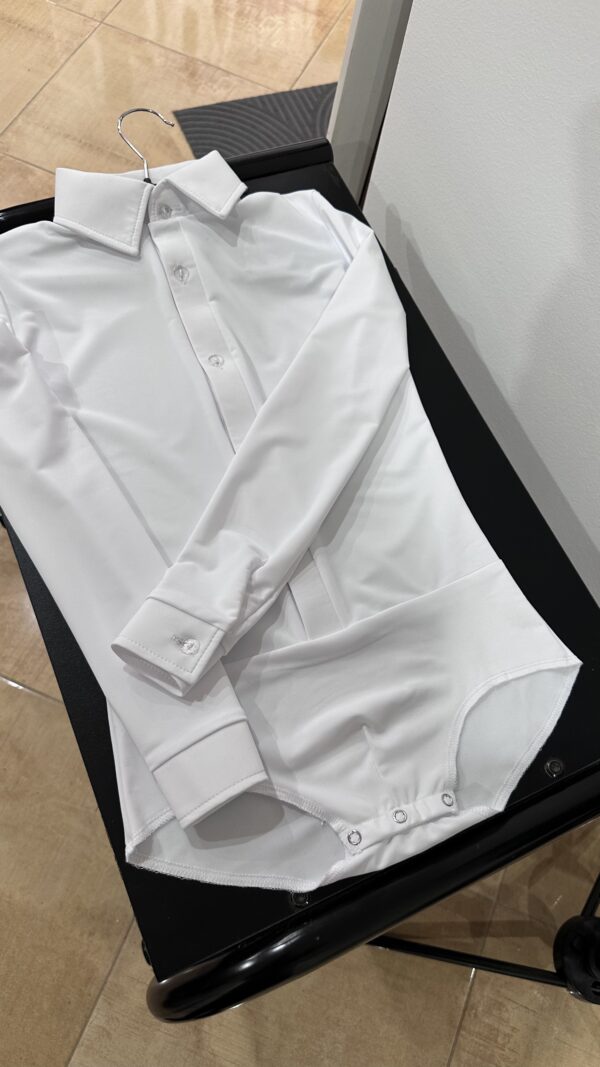 Classic White Bodysuit for Young Dancers - Image 2