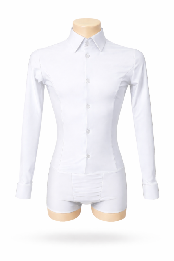 Men's Dance Bodysuit for Standard, White